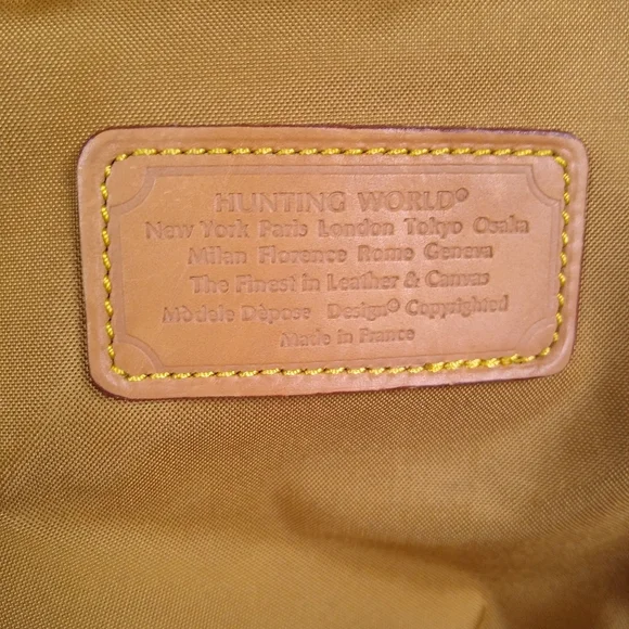 Vintage 1990's Hunting World Full Size Leather Travel Bag Suitcase - Picture 9 of 16